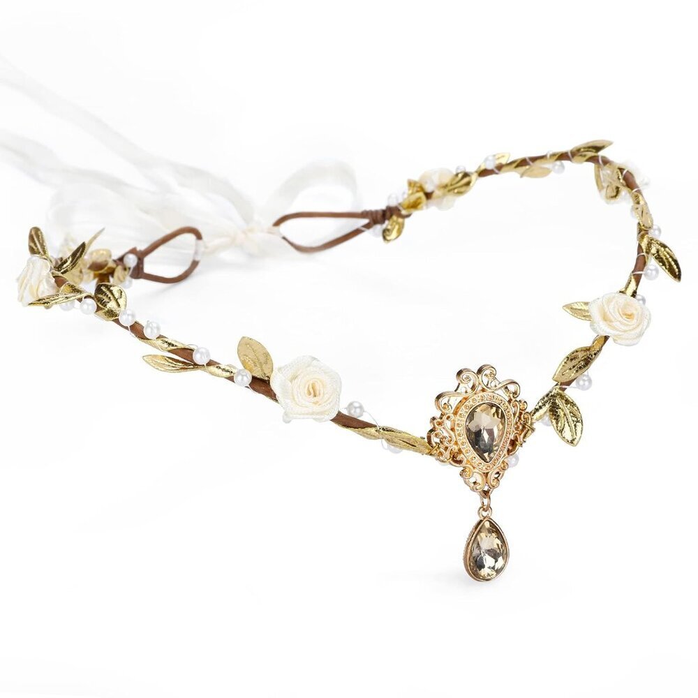Handmade Fairy Crown Floral Headband Elven Circlet for Women Girls Cosplay
